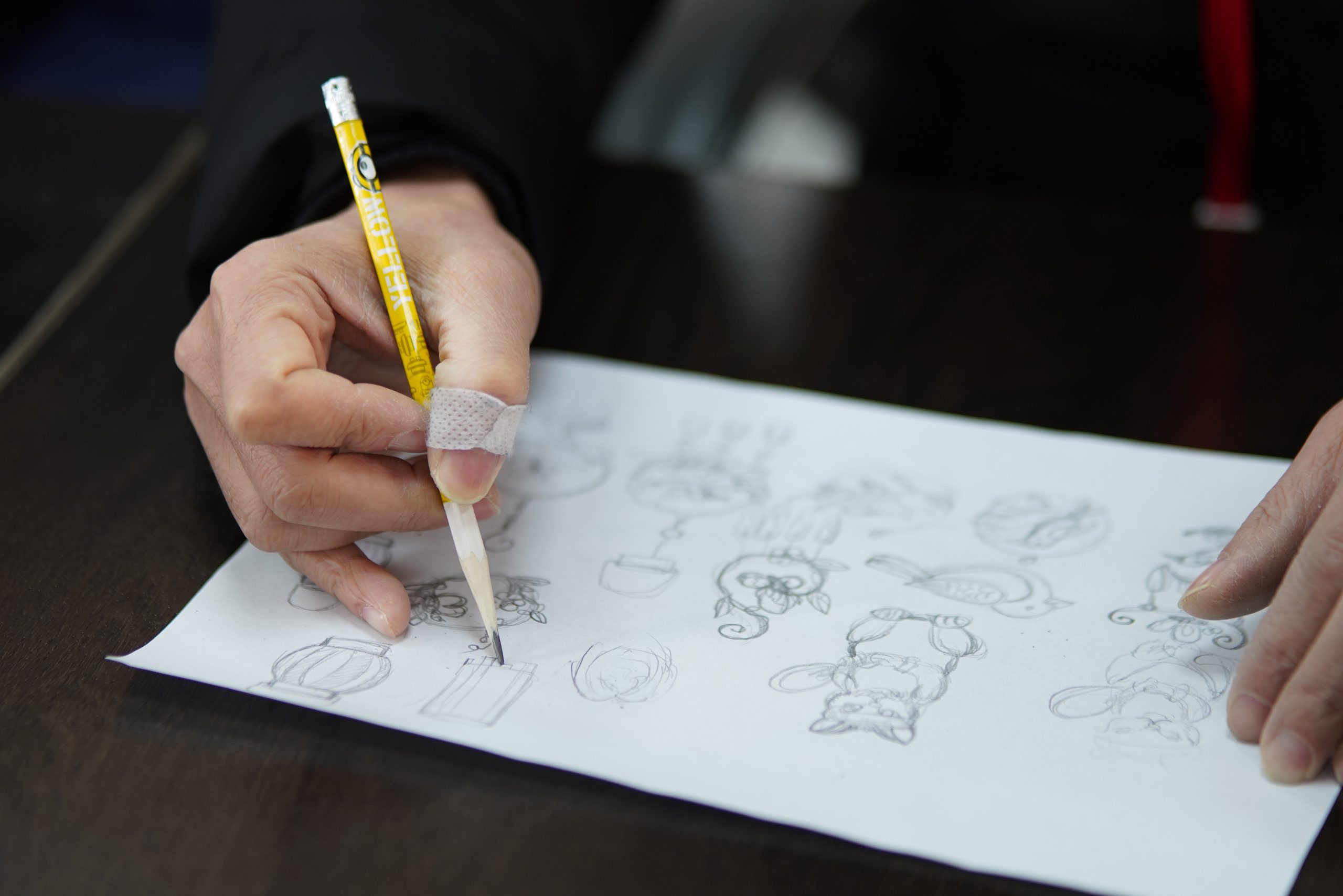 Alternative garden decor sketches during product development